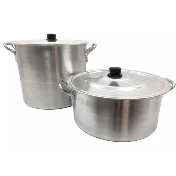 Jogo de Caldeirão n°28 e Caçarola n°30 Industrial Alumínio Feijoada Sopa