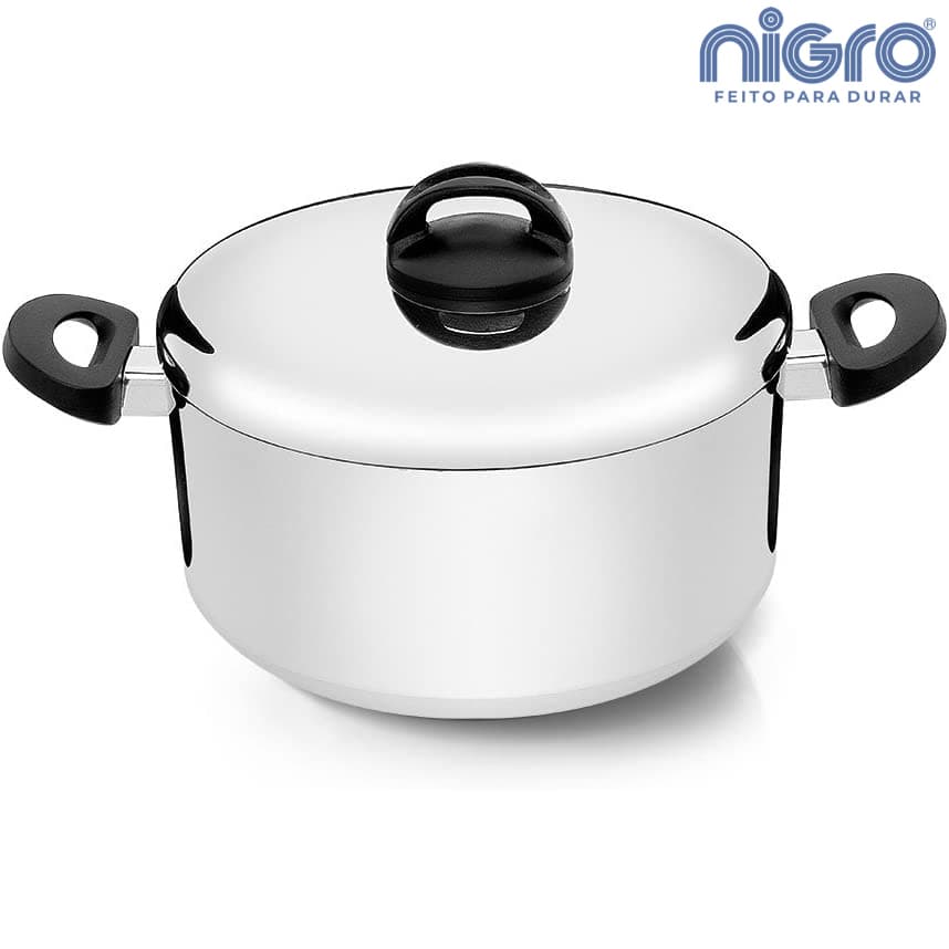 Panela Caçarola Alumínio Eterna Polida 24cm 5 Litros - Nigro