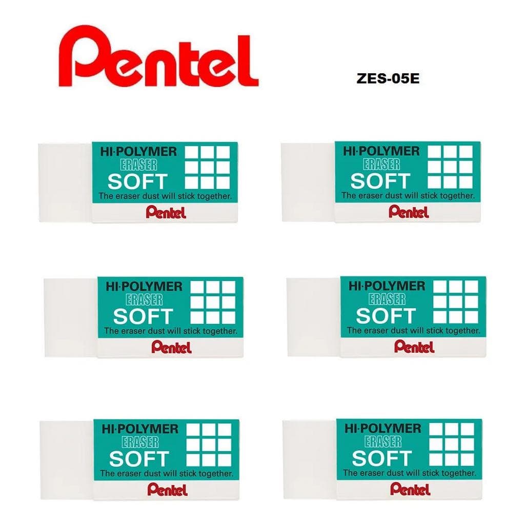 Borracha Pentel Hi-polymer Soft - Zes-05e - Com 6 Unidades