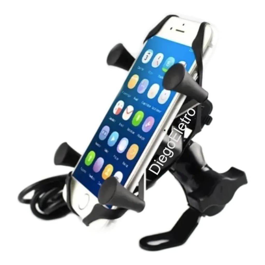 Suporte Para Moto Com Garra Suporte X Portátil Usb Universal