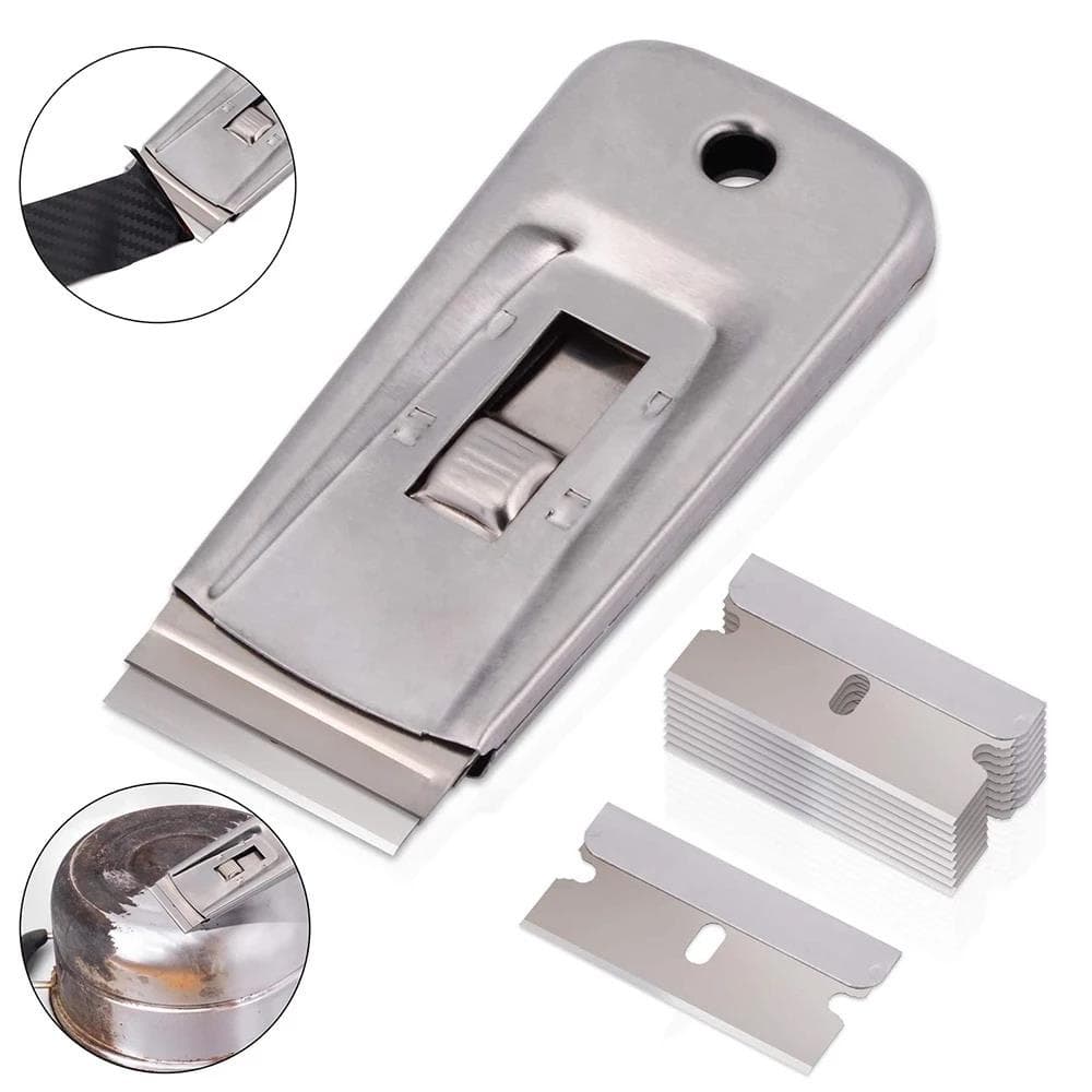 Raspador Ratinho Em Inox Para Insulfilm Pelicula +10 Lamina
