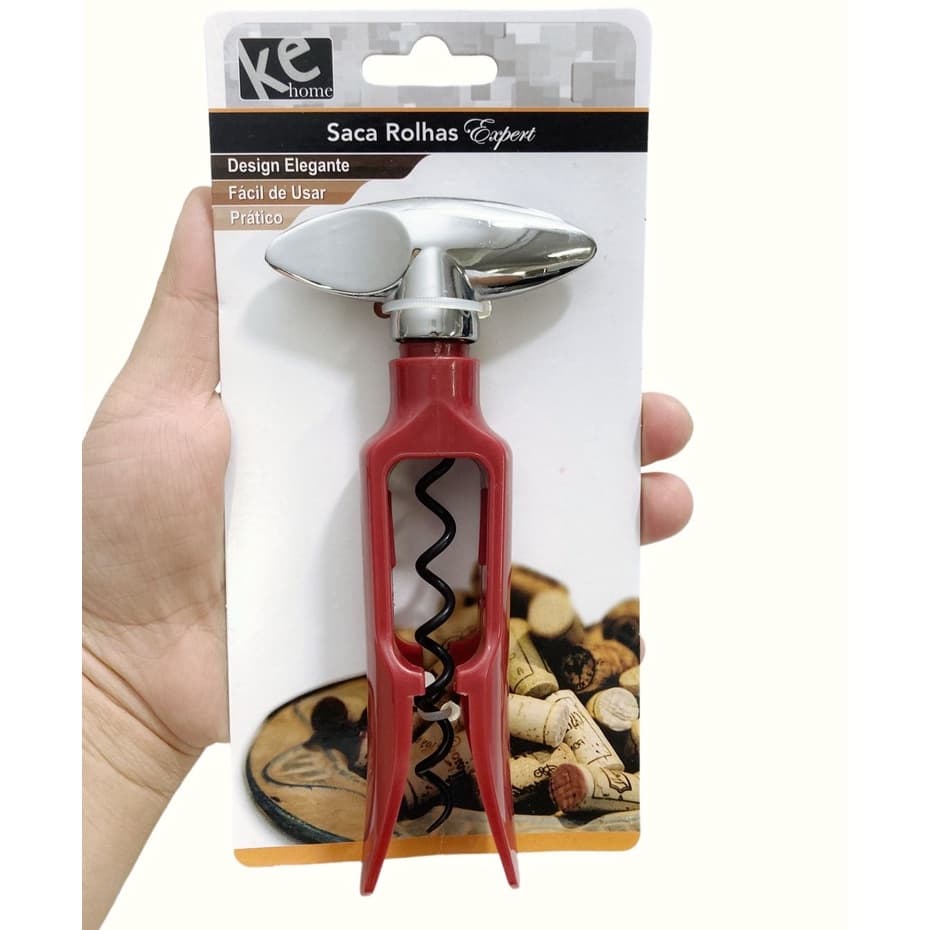 Saca Rolhas Vinho Metal plástico Cozinha aço inox KEHOME