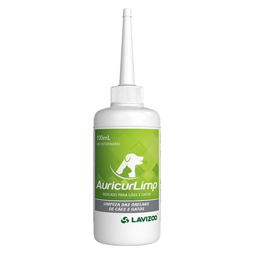 Solução Limpa Orelhas para Cães e Gatos Auricur Limp Lavizoo 100ml
