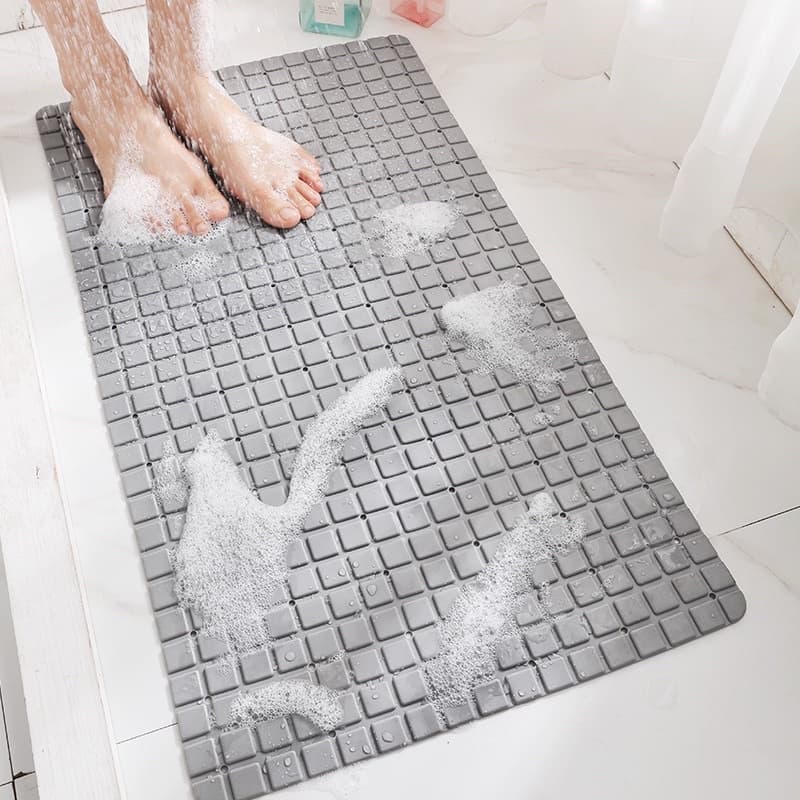 Tapete Banheiro Box Antiderrapante Silicone Com Ventosa 38X68CM Retangular