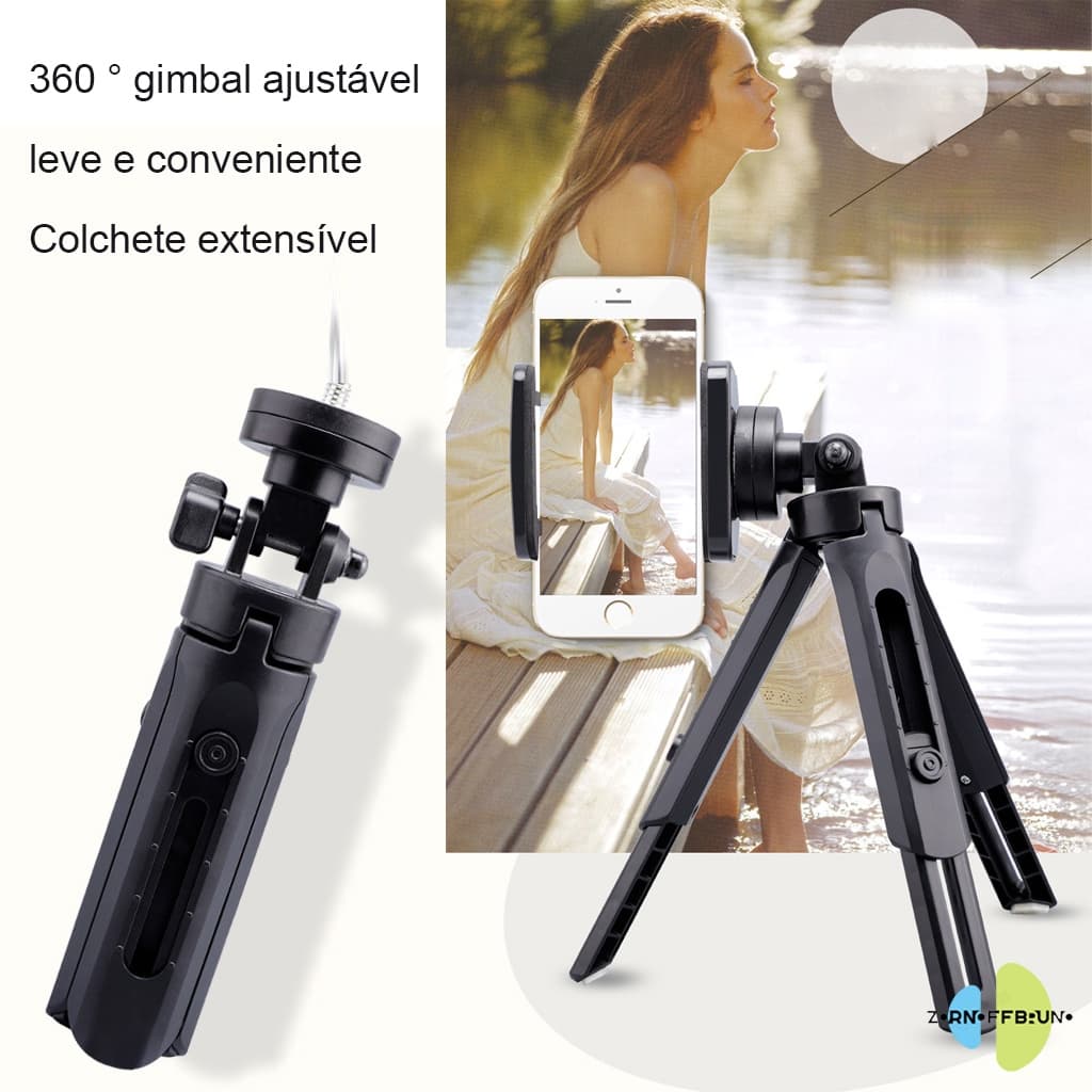 Estabilizador de mesa móvel, altura ajustável a 26 cm e rotação de 360 ​​° com suporte para os modos horizontal e vertical