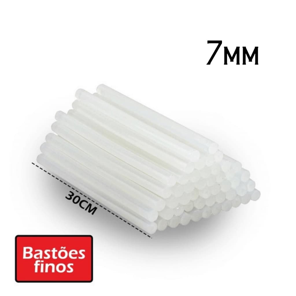 Cola Quente Bastão Fina 7mm - 20 Unidades