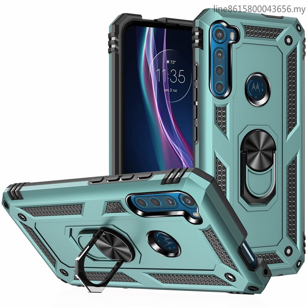 Capa Resistente Colorida Com Anel De Suporte Anti-Impacto Para Motorola One Fusion + Moto One Fusion Plus Capinha