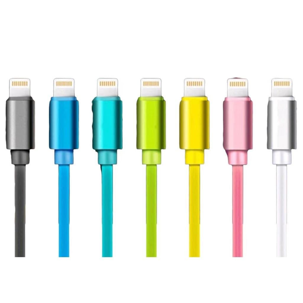 cabos usb iphone silicone emborrachado colorido cores aleatorio