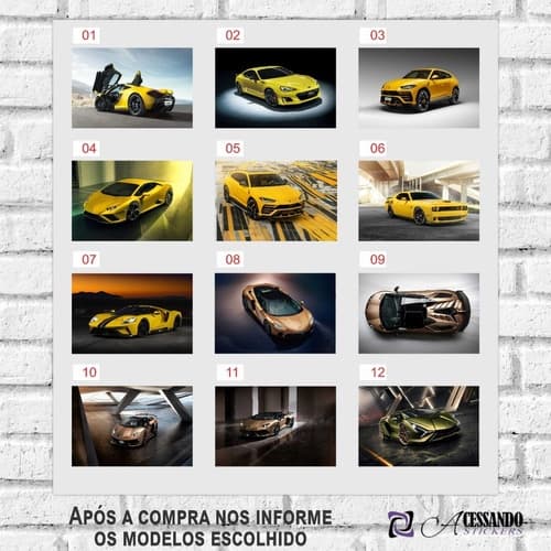 5 Pôster Cartaz Carro Esport Classico P/ Emoldurar 20x30 - 1