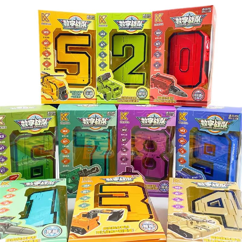 10 Números transformer Infantil de Brinquedo Robô Transformer