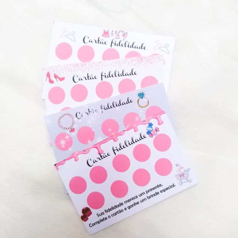 100 Cartões fidelidade lojas