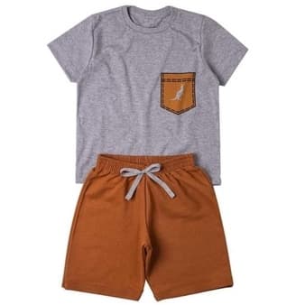 Conjunto  Infantil Sortido Menino Camiseta e Bermuda Estampas Variadas