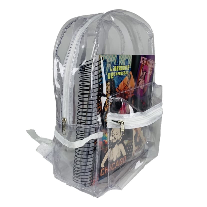 Mochila Enfermagem Transparente Fácil Higienizar Plástico, Grande