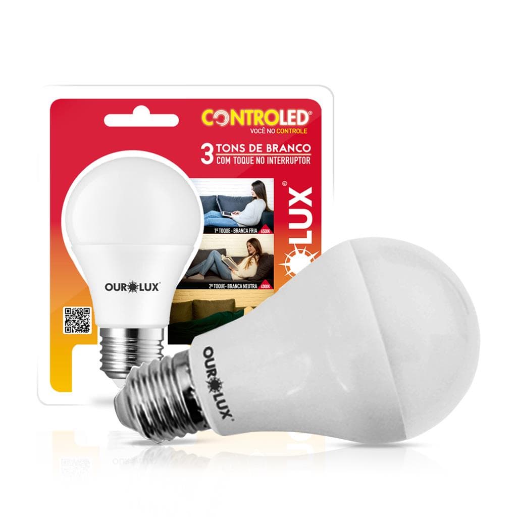 Lampada Led Inteligente Controled 3 Tons Branco 9W E27