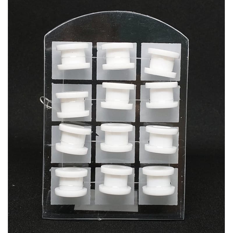 alargador branco plástico acrílico 10mm rosquear piercing brinco expansor kit 12 unidades unissex