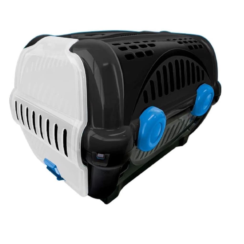 Caixa de Transporte Furacao Pet Luxo Black/Azul N1