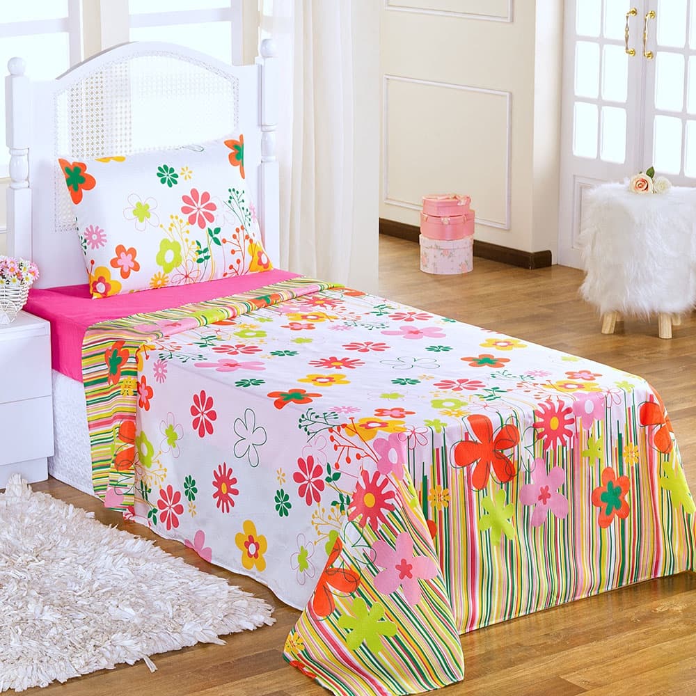 Jogo de Lençol Jogo de Cama Solteiro Infantil Kids 03 peças Várias Estampas Envio Imediato