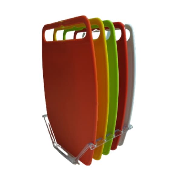 Tábuas De Corte Com Suporte em acrílico 5 Peças Para Cozinha Mix com 5 Cores diferentes