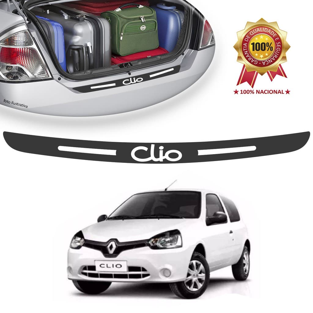 Soleira de Porta Malas Adesivo Protetor Renault Clio Hatch Universal Carro personalizado