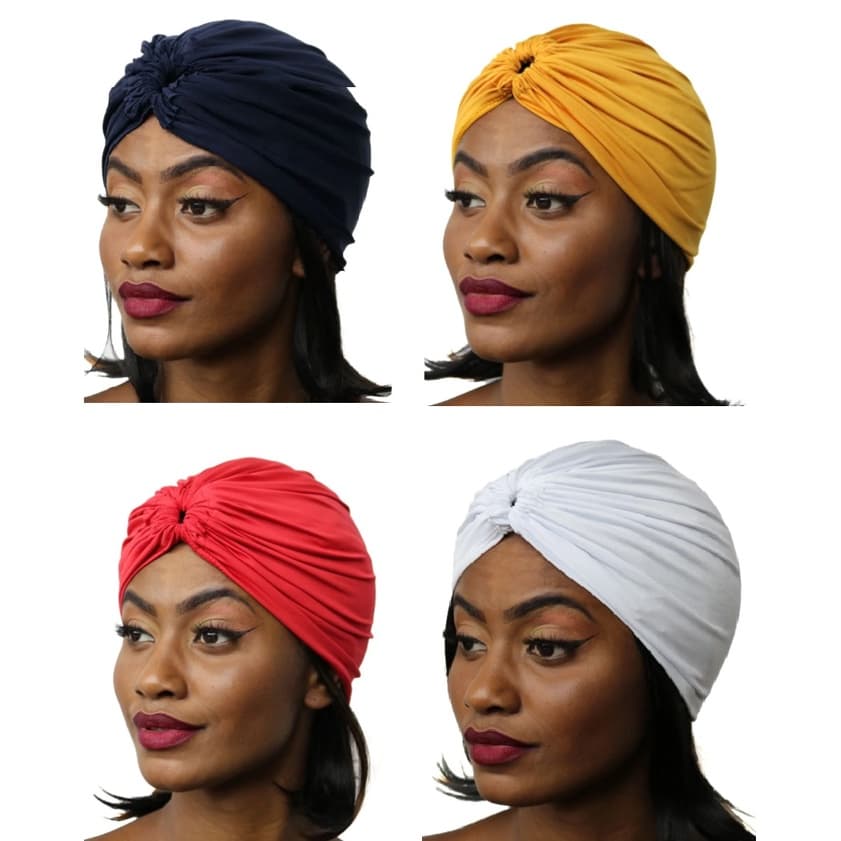 Turbante touca estilo indiano para cabelo/ feminino/ elástico fechado