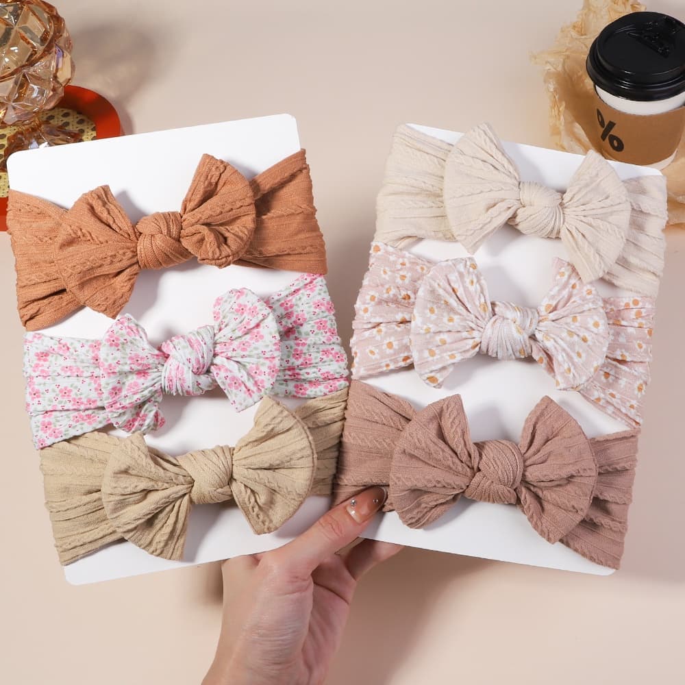 Lote Faixa De Borracha Coreana Para Crianças Meninas Turbante 3 Pçs/set Elástico Hairband Bebê Menina Recém-Nascido Head