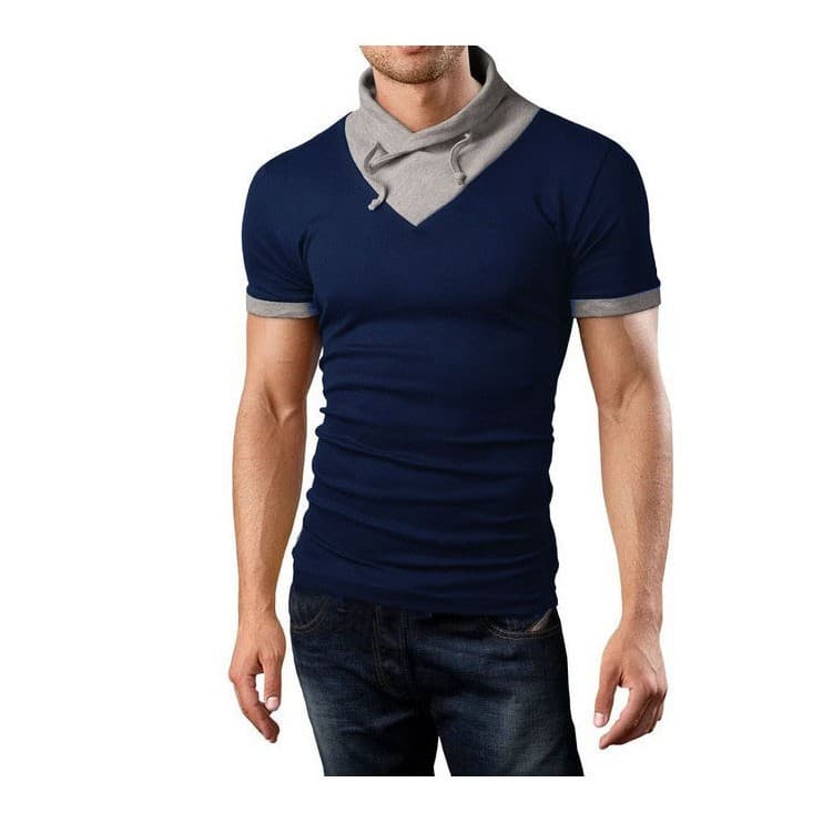 Blusa Camiseta Masculina Manga Curta Gola Cacharrel tecido viscolycra confortavél