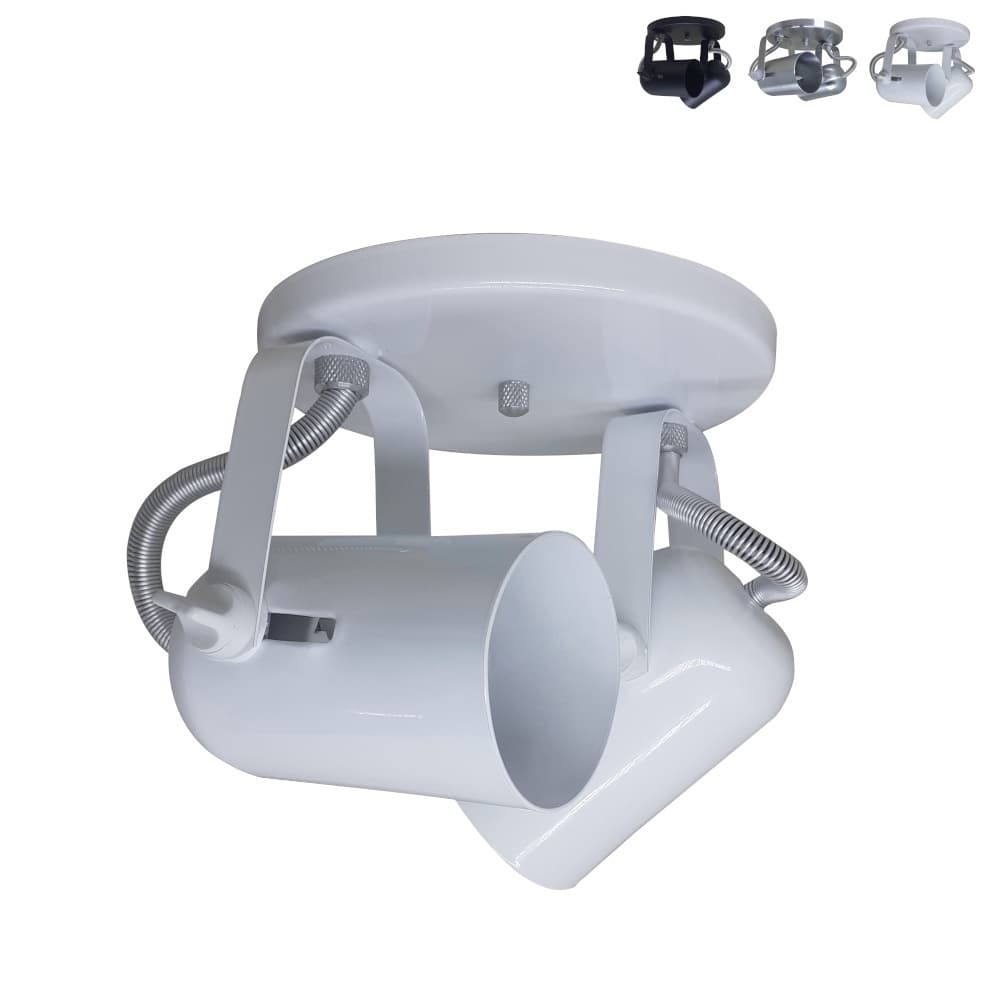 Spot de Sobrepor Duplo em Aluminio p/ 2 Lampadas Dicroica LED GU10 Iluminacao Moderna de Qualidade
