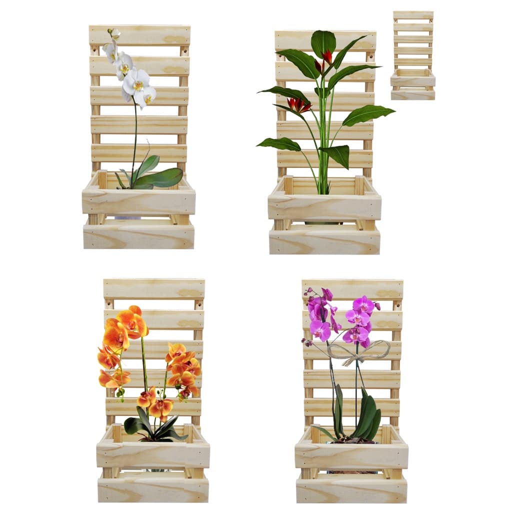 Kit 4 Suporte Floreira Para Pendurar Vaso De Planta Parede Orquidea Violeta
