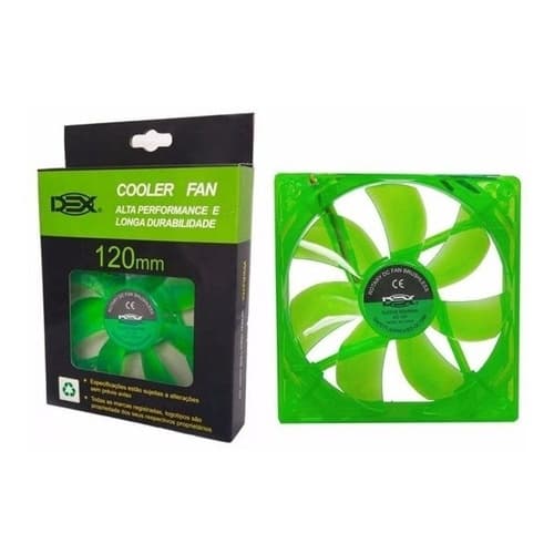 Cooler Fan Verde 120mm X 120mm C/4 Led Dex - Dx-12l