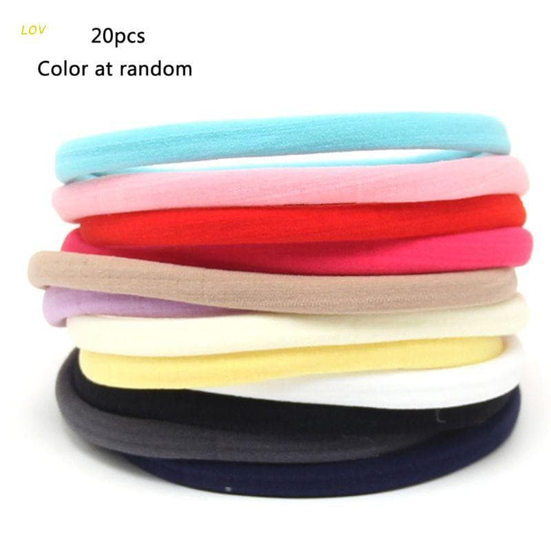 Lov 20 Pçs / Conjunto Faixa Cabeça Nylon Elástica Elástica Não-Amarcaing Para / Bebês / Meninos / Meninas
