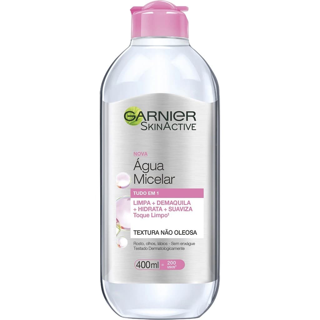 Agua Garnier micelar tudo em um limpa demaquila maquiajem 400mL rosa cravos envio imediato