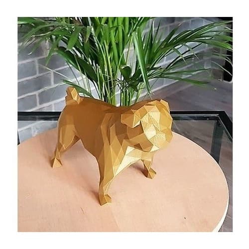 Miniatura Cachorro Pug Low Poly