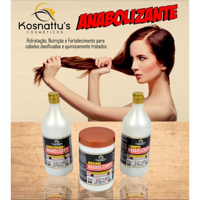 Kit Anabolizante Capilar Kosnattus Shampoo/Condicionador/Máscara