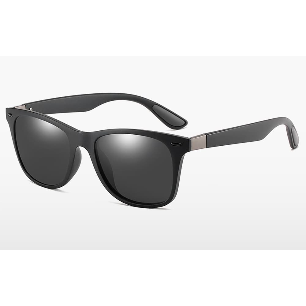 Óculos De Sol Unissex Vintage Preto UV400 Polarizado
