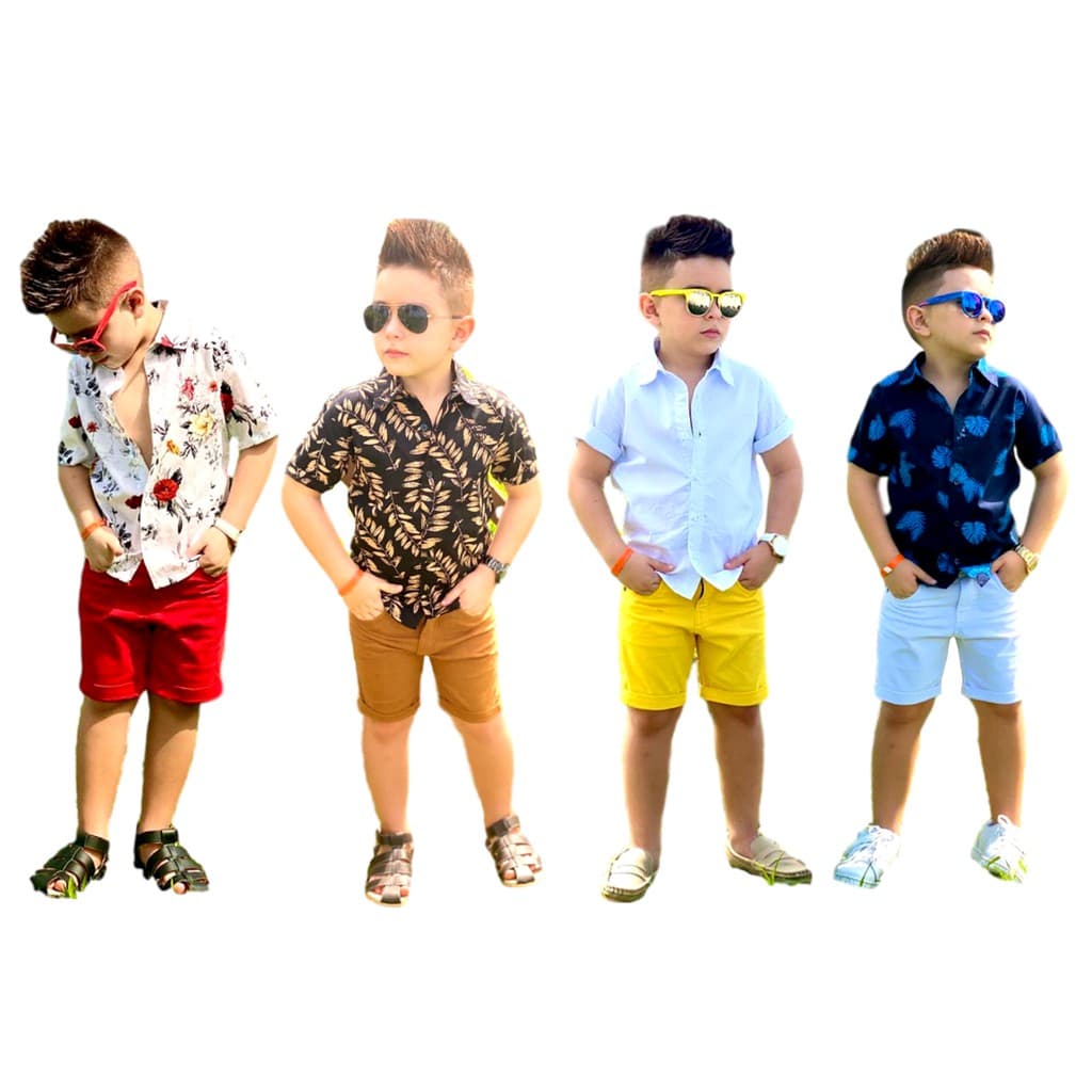 Bermuda Infantil Masculina Jeans Sarja com Regulagem Interna