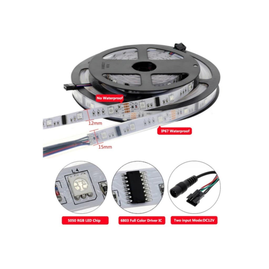 Kit 3 Fitas Led 6803 Rgb +1 Controle 328 Efeitos