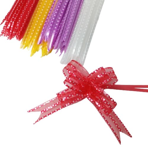 Laços mágicos com bolinhas poá 36cm x 18mm