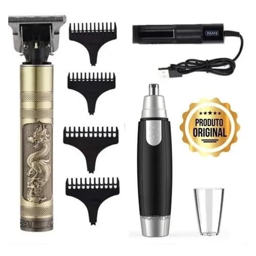 Máquininha Cabelo Barba Pro Ultra Barber Max Shaver + Nariz