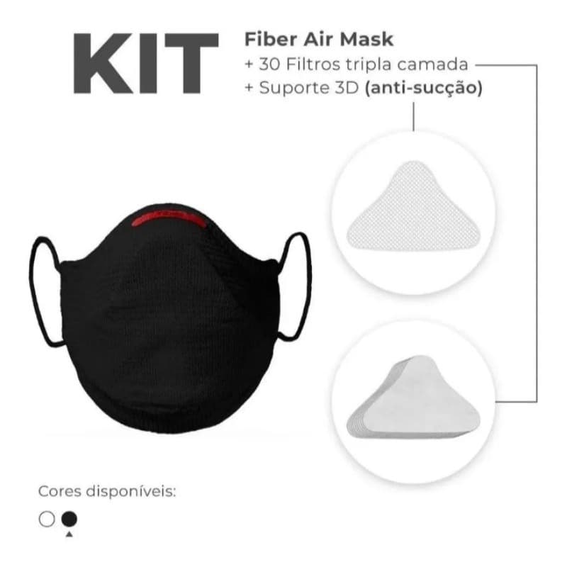 Máscara De Proteção Fiber Knit Air + 30 Filtros 1 Suporte