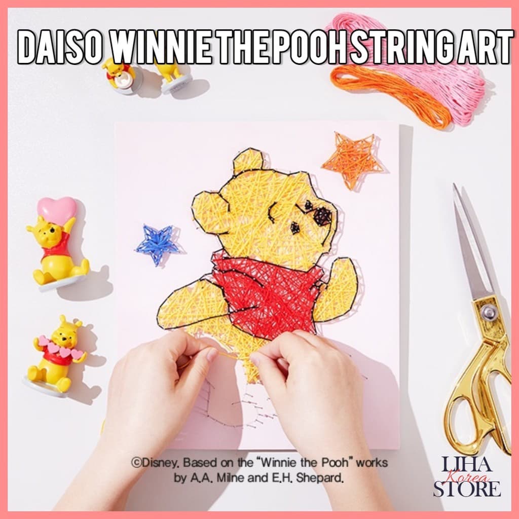 🎈 Daiso Coreia X Disney Winnie the Pooh string art/Piglet/Acessórios Internos/Arte Em Cordas/Decoração/Moldura De Casa