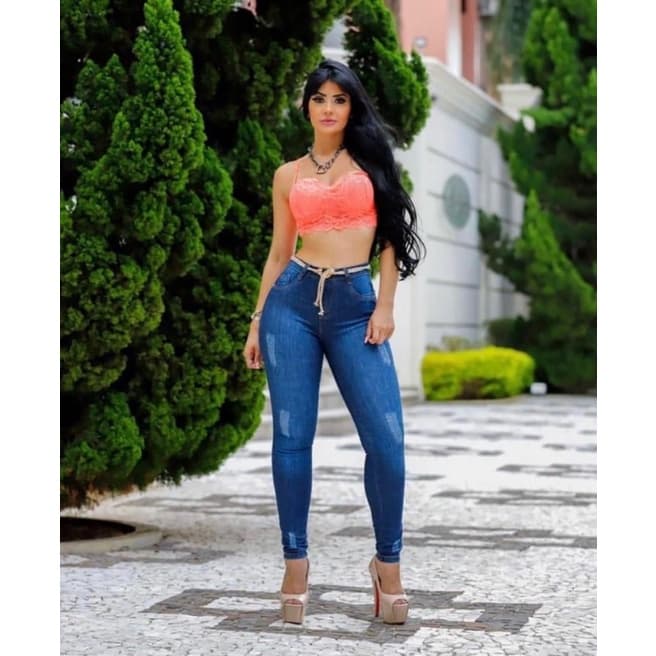 Calça  Jeans modinha premium / Calça Jeans  com Pérolas  / Calça Jeans COM LYCRA / Modeladora / Levanta bumbum