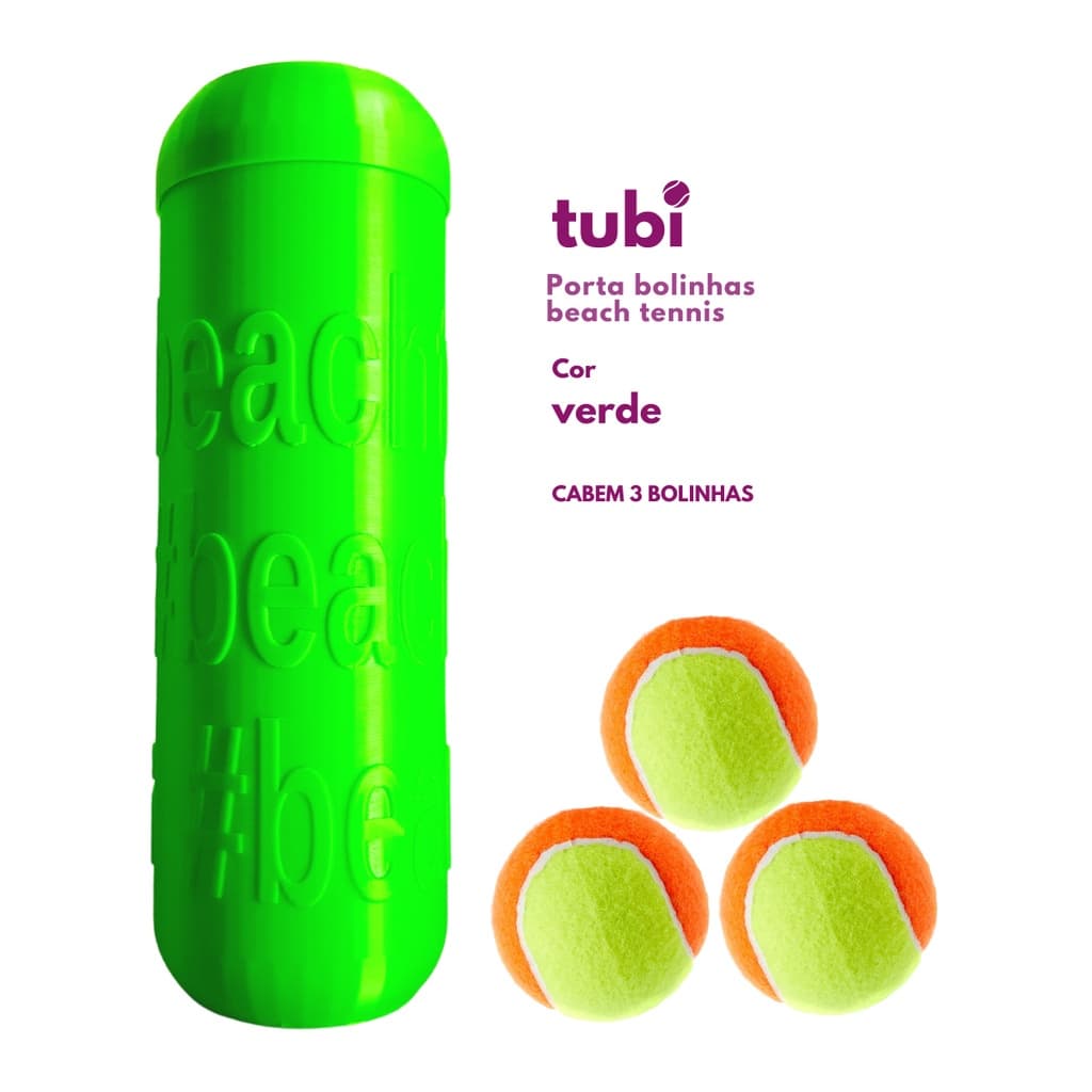Tubi Porta Bolinhas para Beach Tennis Verde Limão