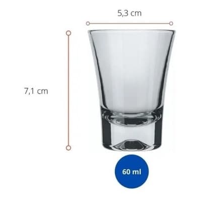 Copo Dose Shot 60ml de Vidro Transparente para Bar Área Gourmet Festa