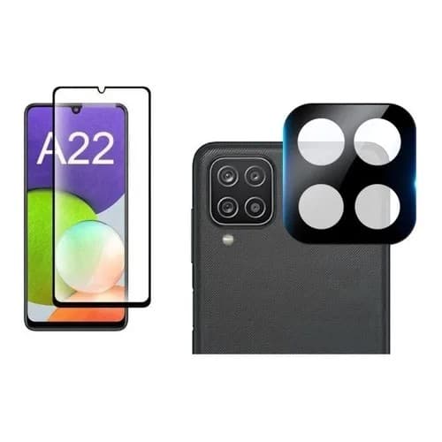 Película De Vidro 9D + Película Câmera Vidro Samsung A22 4g