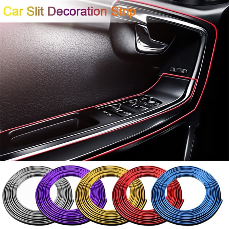 5 Metros Universal DIY Flexível Decoração Interior Moldagem Guarnição Tiras De Controle Central Do Carro E Tira Da Porta