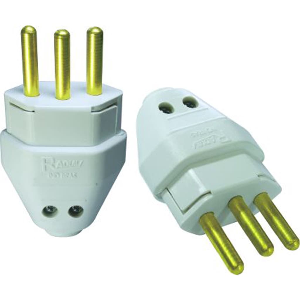 Plugue Macho Branco 20a 2P+T Maciço Radial 1501.141