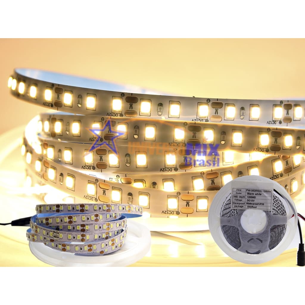 Fita de Led Branco-Quente IP20 120 Leds por Metro