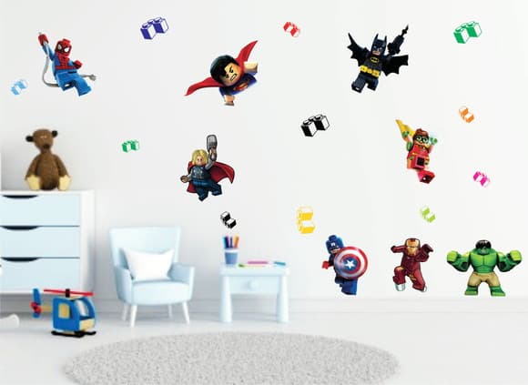 Adesivo de Parede Lego Super Herois - Colakoala Adesivos