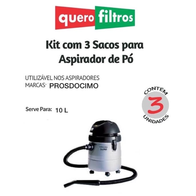 SACO FILTRO PARA ASPIRADOR DE PÓ PROSDOCIMO PET 10L