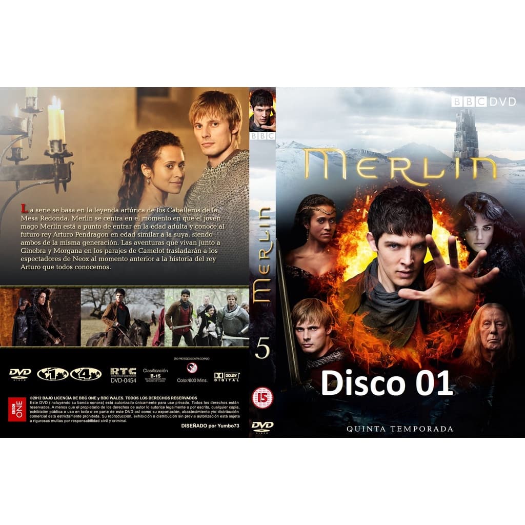 Dvd Merlin - As 5 Temporadas Completas - Legendado ou Dublado - 10 Discos
